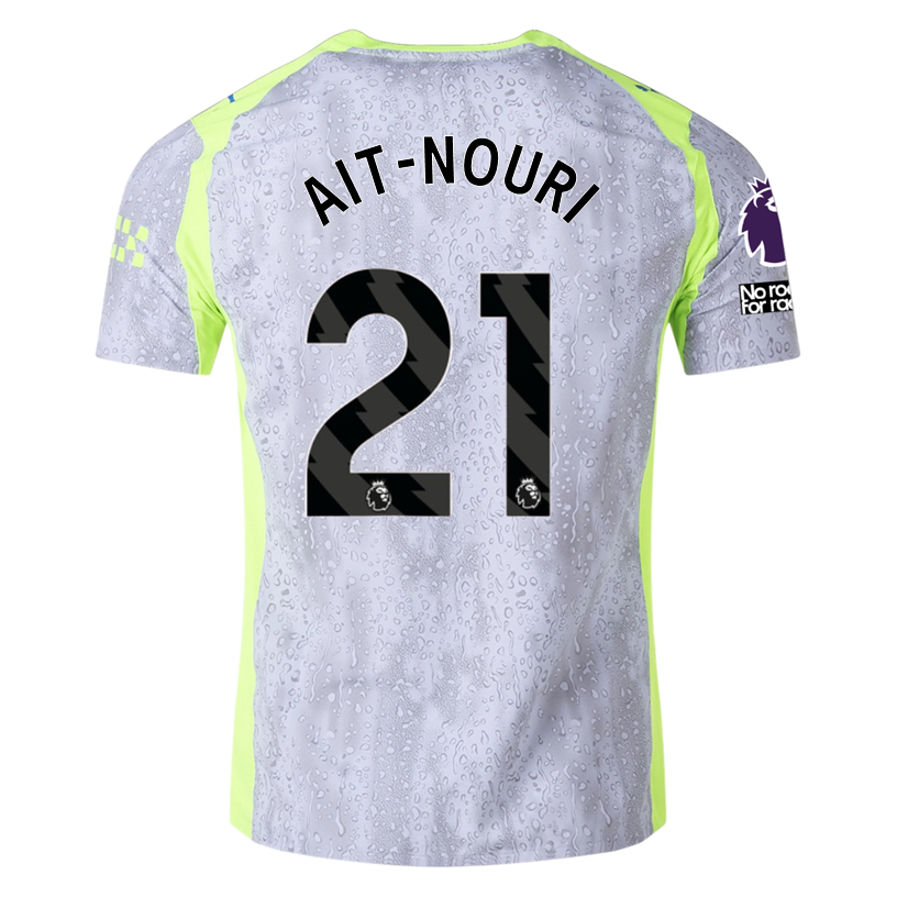 Puma Manchester City Authentic Ait- nouri Third Jersey w/ EPL + No Room For Racism 25/26 (Cool Weather/Pro Green)