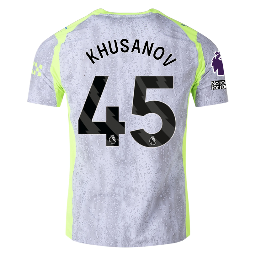 Puma Manchester City Authentic Khusanov Third Jersey w/ EPL + No Room For Racism 25/26 (Cool Weather/Pro Green)