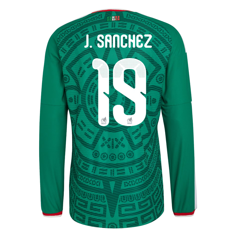 adidas Men's J. Sanchez Mexico Long-Sleeve Authentic Home Jersey 2026 (Bold Green)