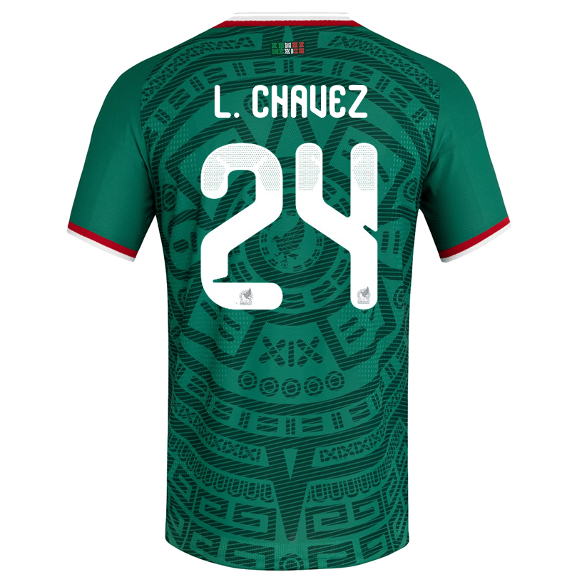 adidas Men's L. Chavez Mexico Authentic Home 2026 World Cup Jersey (Bold Green)