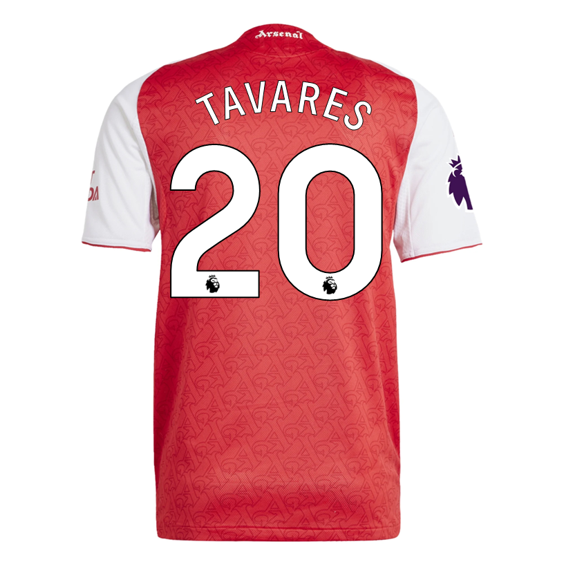 adidas Nuno Tavares Arsenal FC Authentic Home Jersey 25/26 w/ EPL Patch (Better Scarlet/White