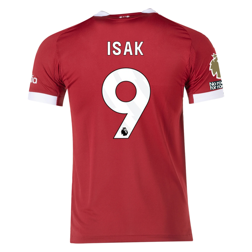 adidas Men's Liverpool FC Authentic Isak Home Jersey 25/26 w/ EPL + NRFR Patches (Strawberry Red)