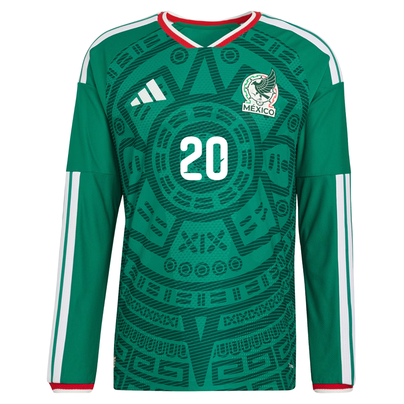 adidas Men's H. Martin Mexico Long-Sleeve Authentic Home Jersey 2026 (Bold Green)