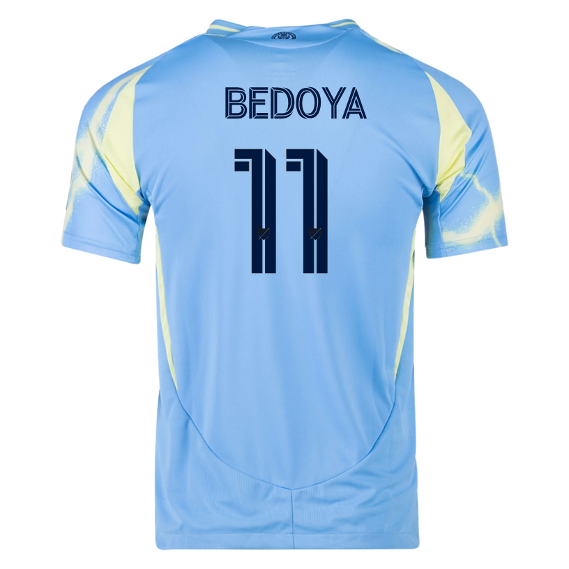 adidas Philadelphia Union Alejandro Bedoya Authentic Away Jersey 25/26 (Blue/Yellow)
