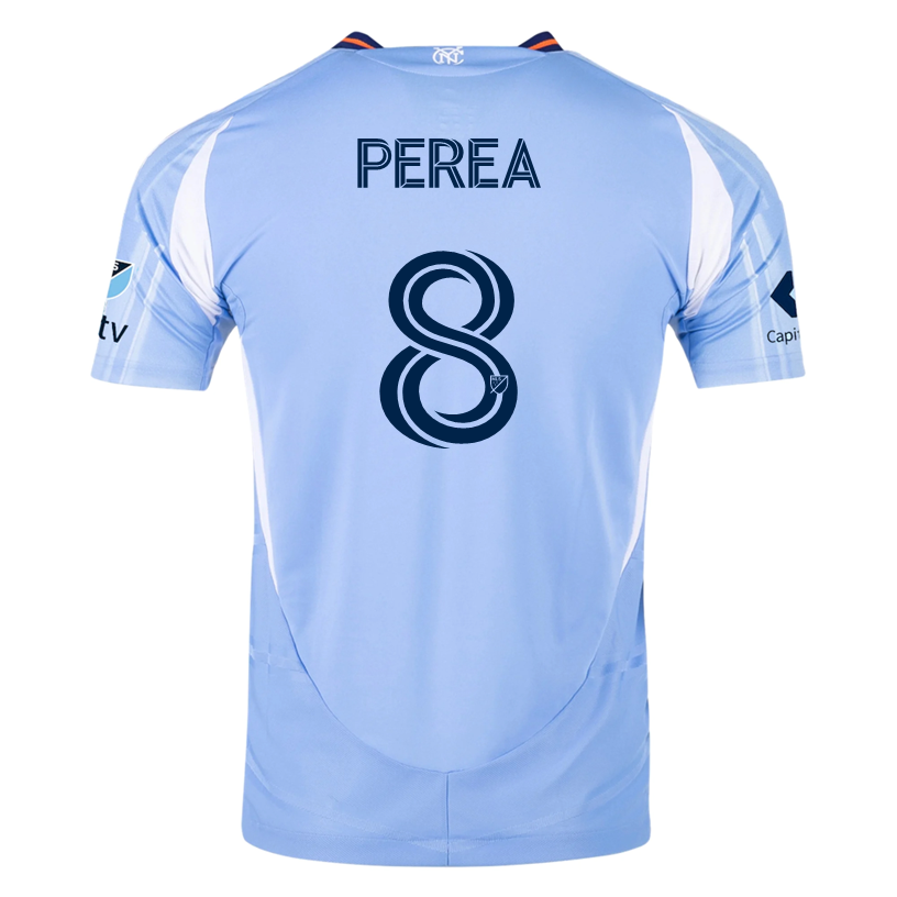 adidas Andres Perea New York City FC Authentic Home Jersey 25/26 w/ MLS Patches (Bahia Light Blue)
