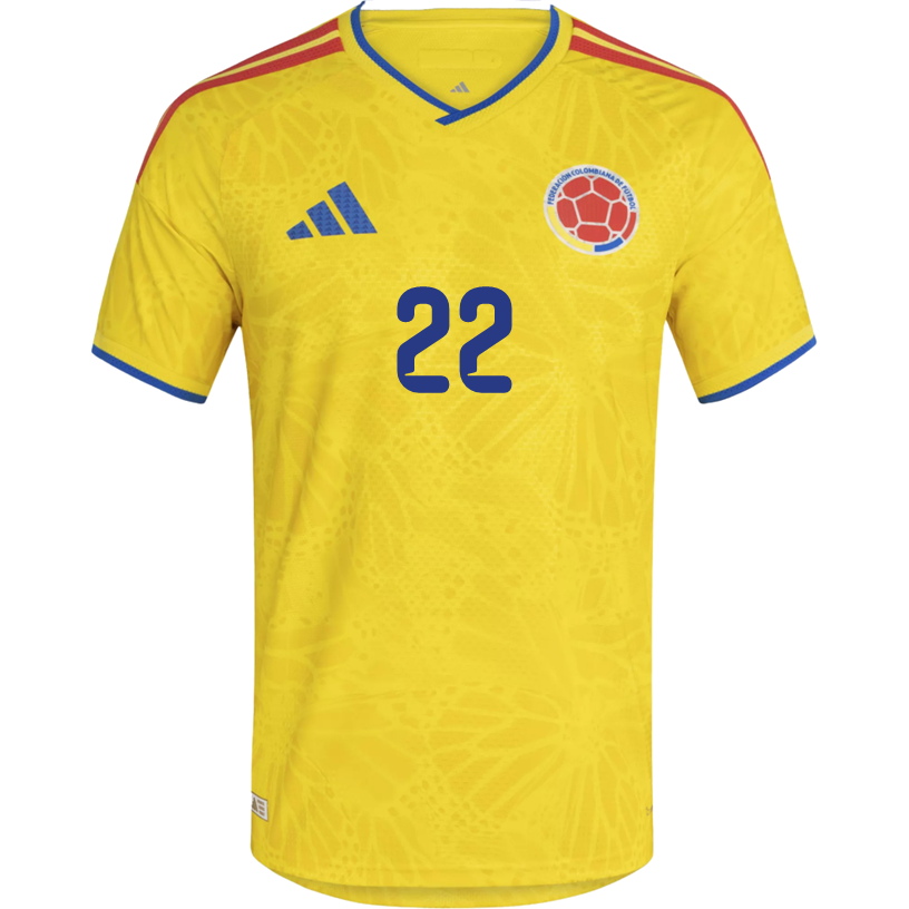 adidas Men's Asprilla Colombia 2026 Authentic Home Jersey (Impact Yellow)