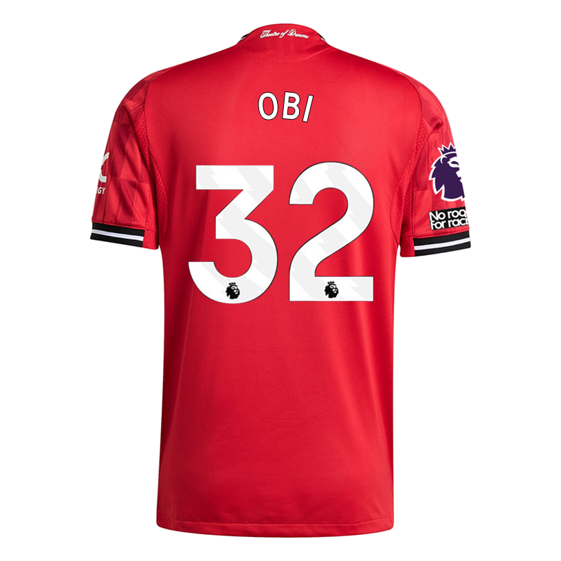 adidas Obi Men's Manchester United Authentic Home Jersey 25/26 w/ NRFR + EPL Patch (Red)