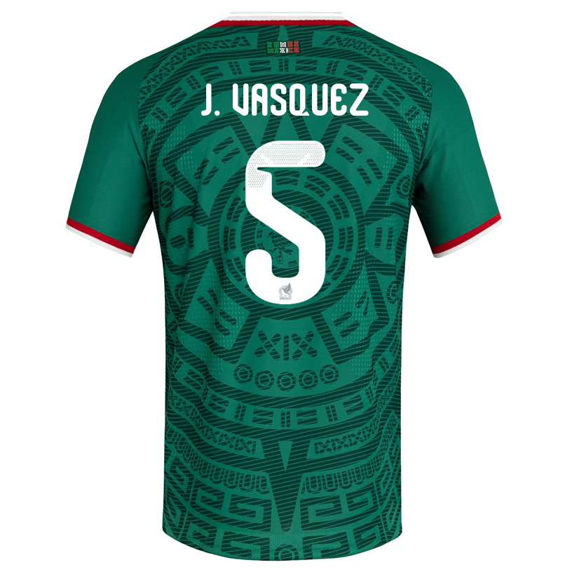 adidas Men's J. Vasquez Mexico Authentic Home 2026 World Cup Jersey (Bold Green)