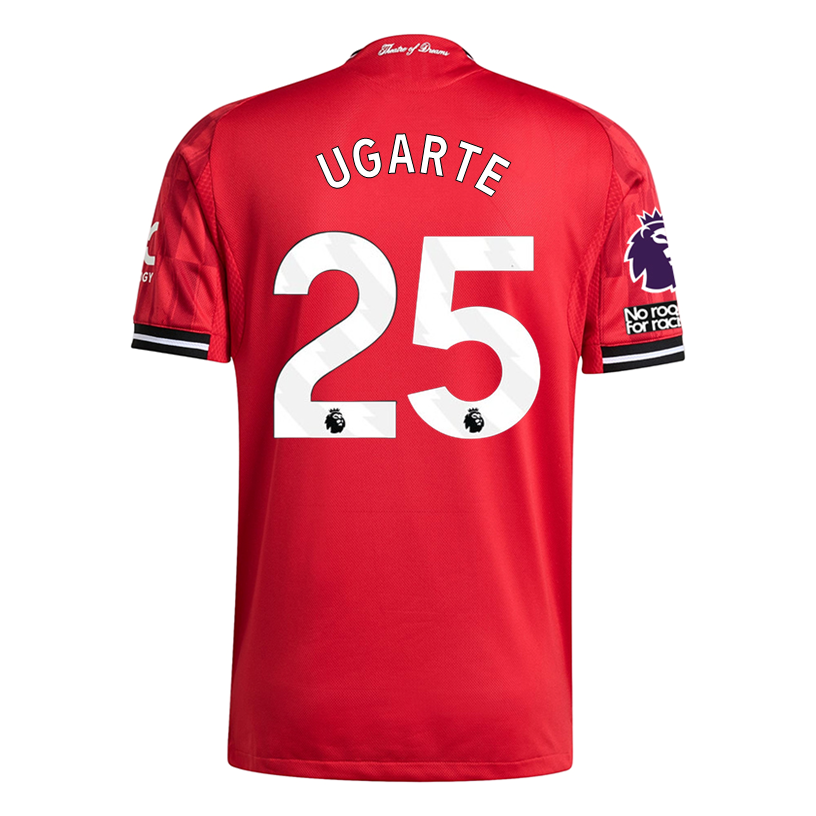 adidas Ugarte Men's Manchester United Authentic Home Jersey 25/26 w/ NRFR + EPL Patch (Red)