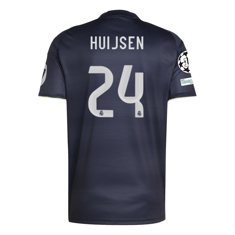 adidas Huijsen Real Madrid 25/26 Away Jersey w/ Champions League Patches (Legend Ink)