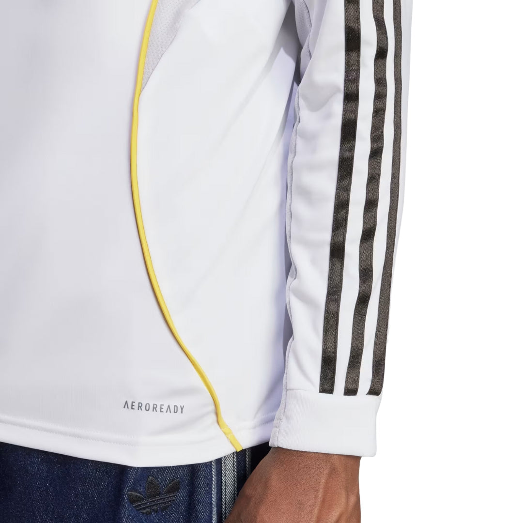 adidas Real Madrid Huijsen Long Sleeve Home Jersey w/ Champions League Patches 25/26 (White)