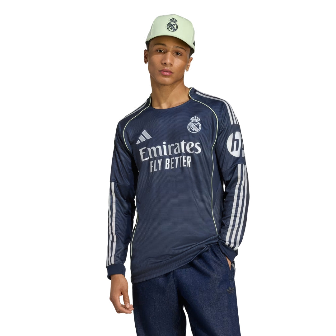 adidas Real Madrid Vini Jr. Long Sleeve Away Jersey w/ Champions League Patches 25/26 (Legend Ink)