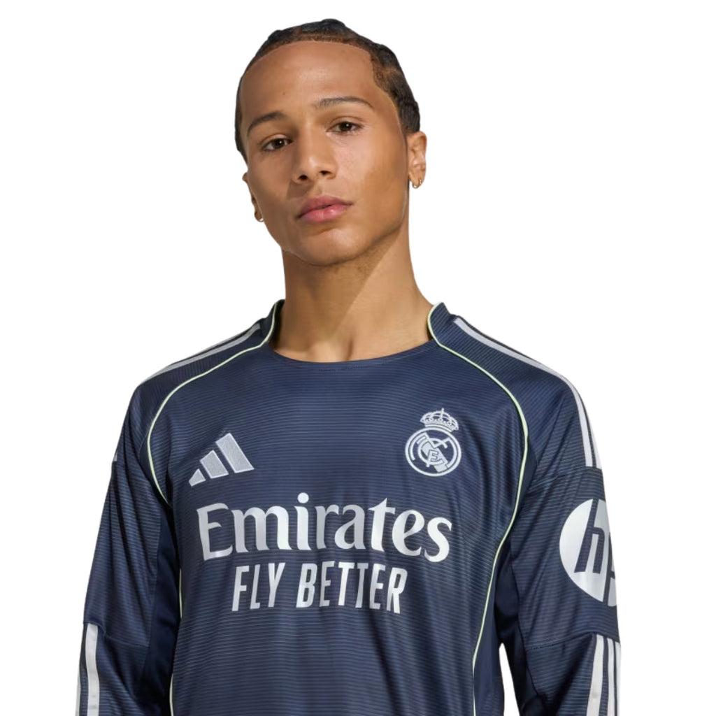 adidas Real Madrid Vini Jr. Long Sleeve Away Jersey w/ Champions League Patches 25/26 (Legend Ink)