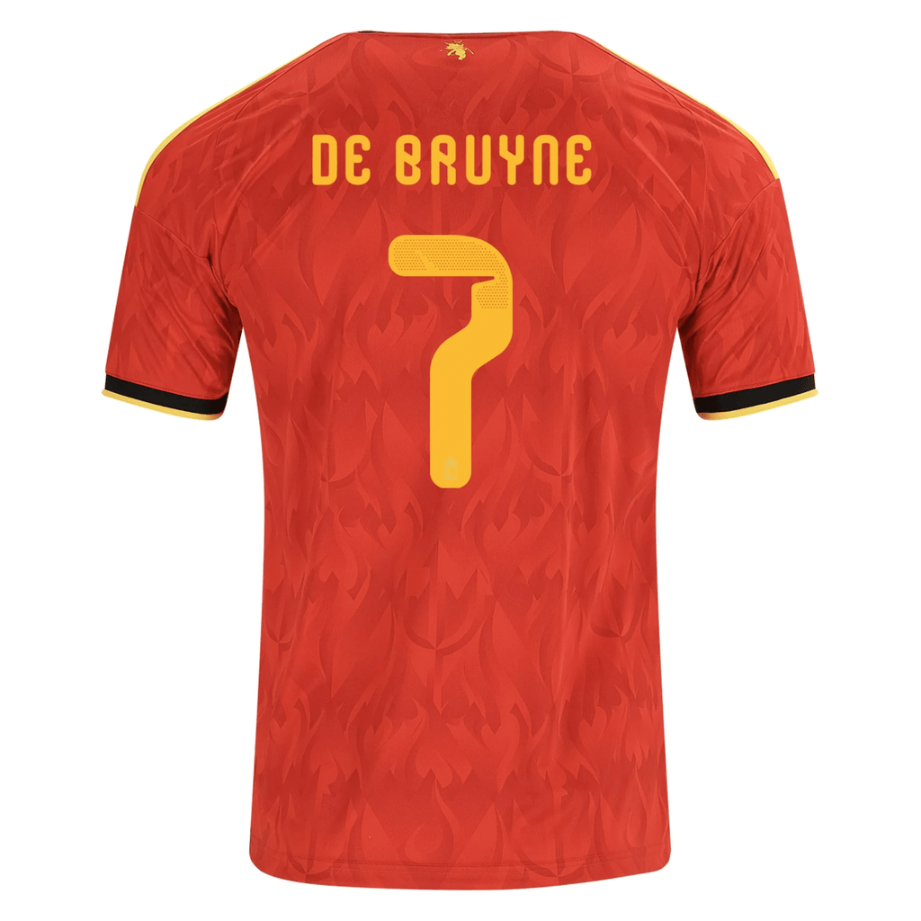adidas Men's Belgium Kevin De Bruyne Home Jersey 2026 (Red/Bold Gold)
