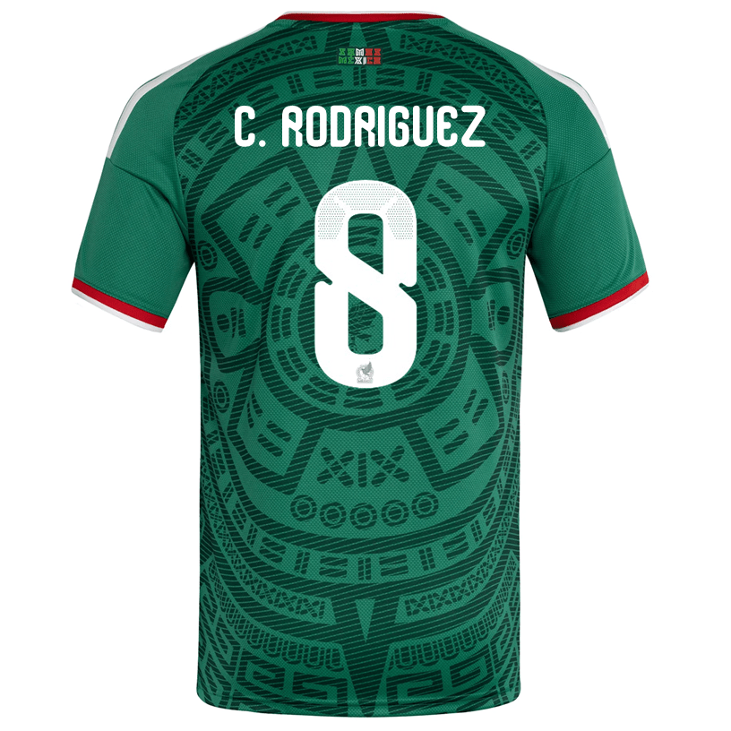 adidas Men's C. Rodriguez Mexico Home 2026 World Cup Jersey (Bold Green)