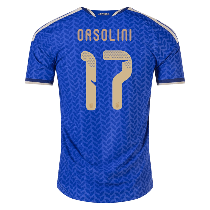 adidas Men's Orsolini Italy 2026 Authentic Home Jersey (Bold Blue)