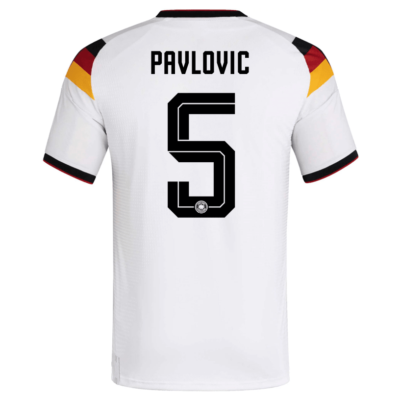 adidas Men's Pavlovic Germany Authentic Home World Cup Jersey 2026 (White/Black)