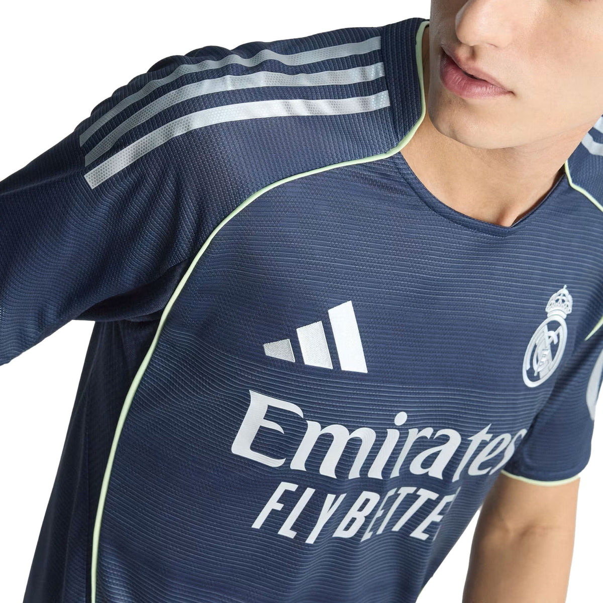 adidas Fran GarcÃ­a Real Madrid Authentic Away Jersey 25/26 w/ Champions League Patches (Legend Ink)