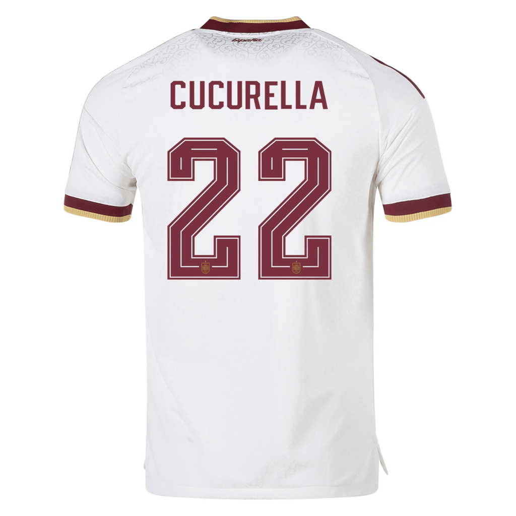 adidas Men's Spain Authentic Marc Cucurella Away Jersey 2026 (White)