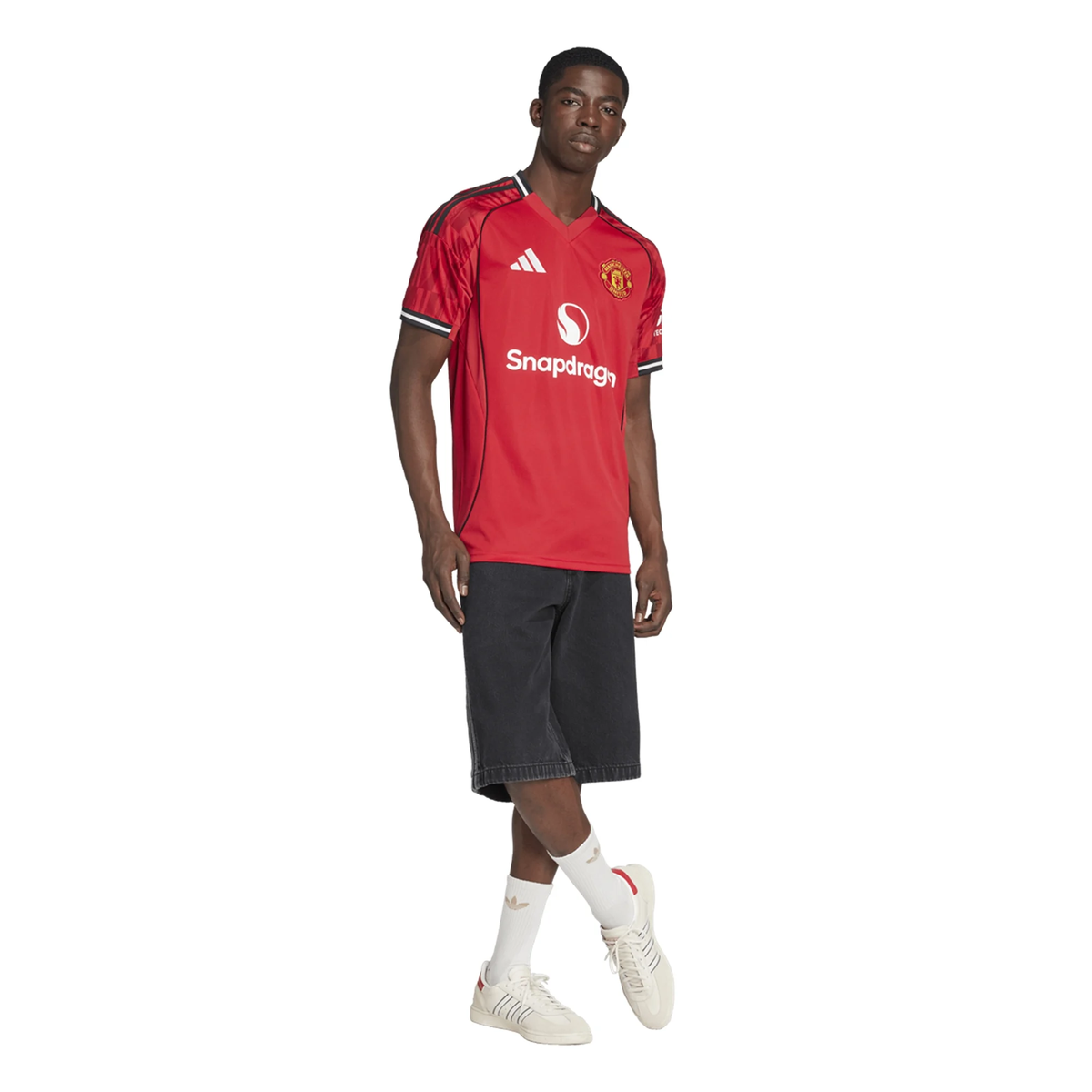 adidas Mazraoui Men's Manchester United Home Jersey 25/26 w/ EPL + NRFR Patches (Red)