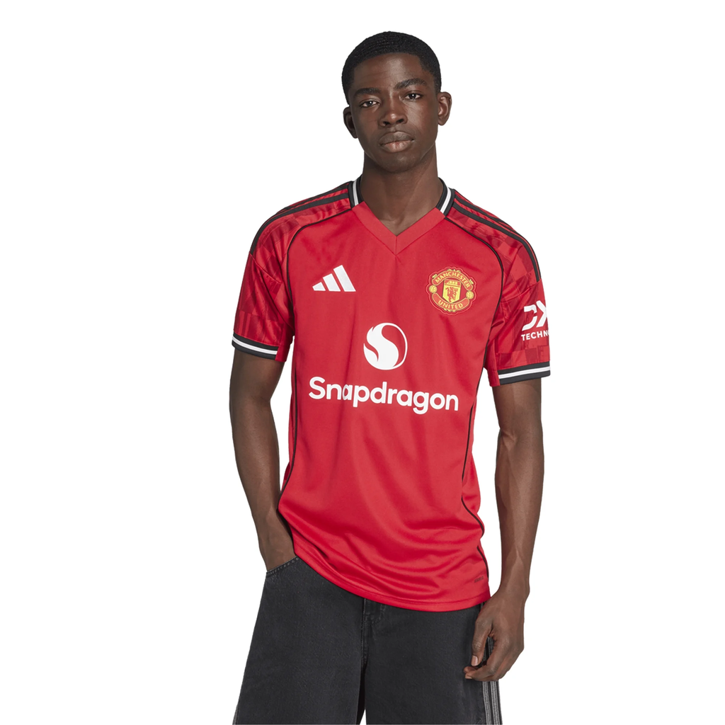 adidas Mazraoui Men's Manchester United Home Jersey 25/26 w/ EPL + NRFR Patches (Red)