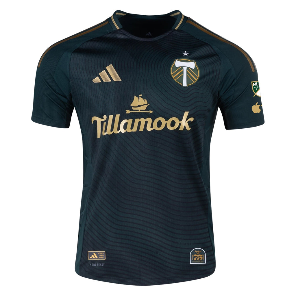 adidas David Ayala Portland Timbers Authentic Home Jersey w/ MLS & Apple Patch 25/26 (Green/Gold)