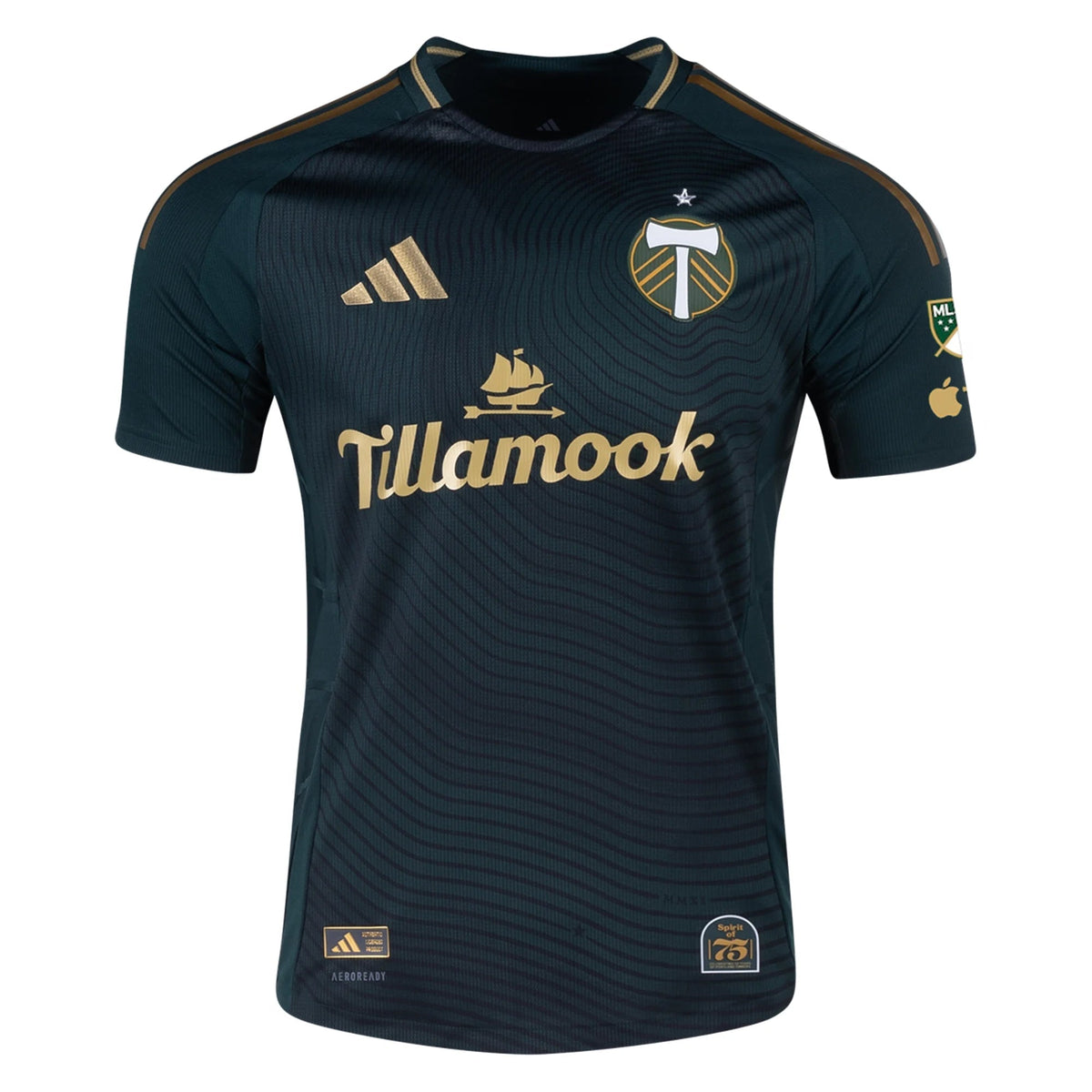 adidas David Ayala Portland Timbers Authentic Home Jersey w/ MLS & Apple Patch 25/26 (Green/Gold)