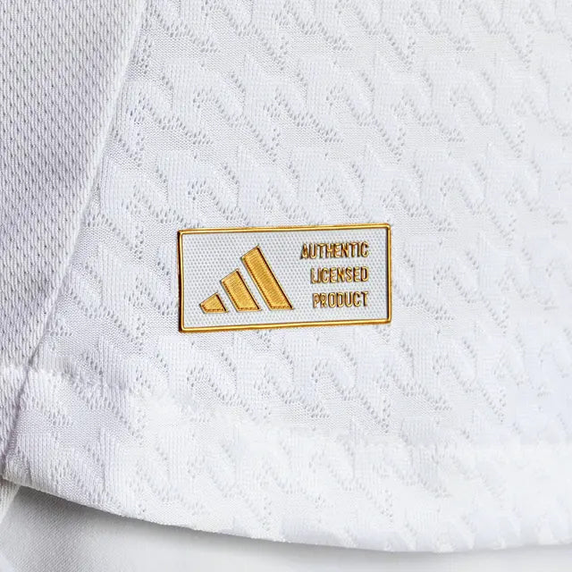 adidas MbappÃ© Real Madrid Authentic Home Jersey w/ La Liga Patches 24/25 (White/Black)