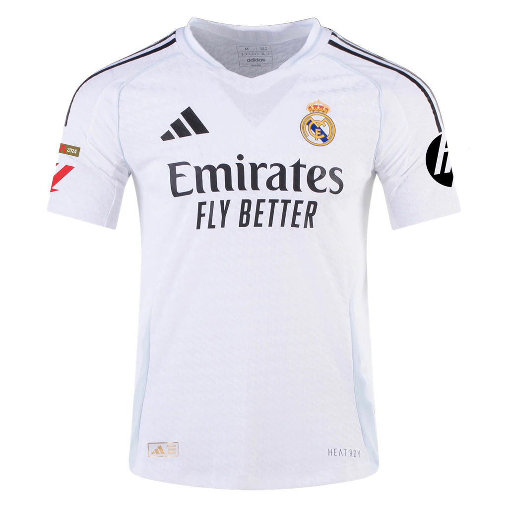 adidas Lucas V. Real Madrid Authentic Home Jersey w/ La Liga Patches 24/25 (White/Black)