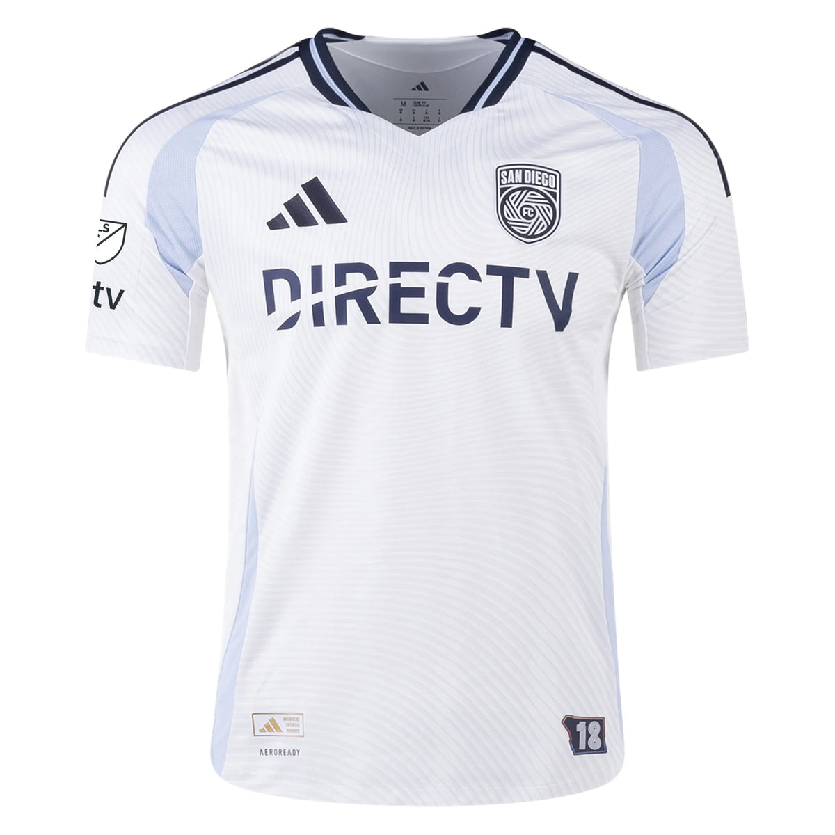 adidas San Diego FC Authentic Hamady Diop Away Jersey 25/26 w/ MLS & Apple Patch (White)