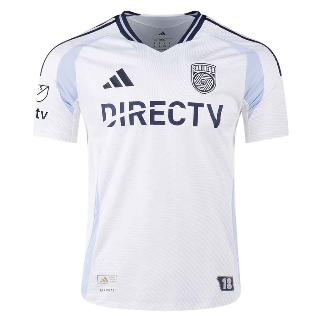 adidas San Diego FC Authentic Hirving Lozano Away Jersey 25/26 w/ MLS & Apple Patch (White)