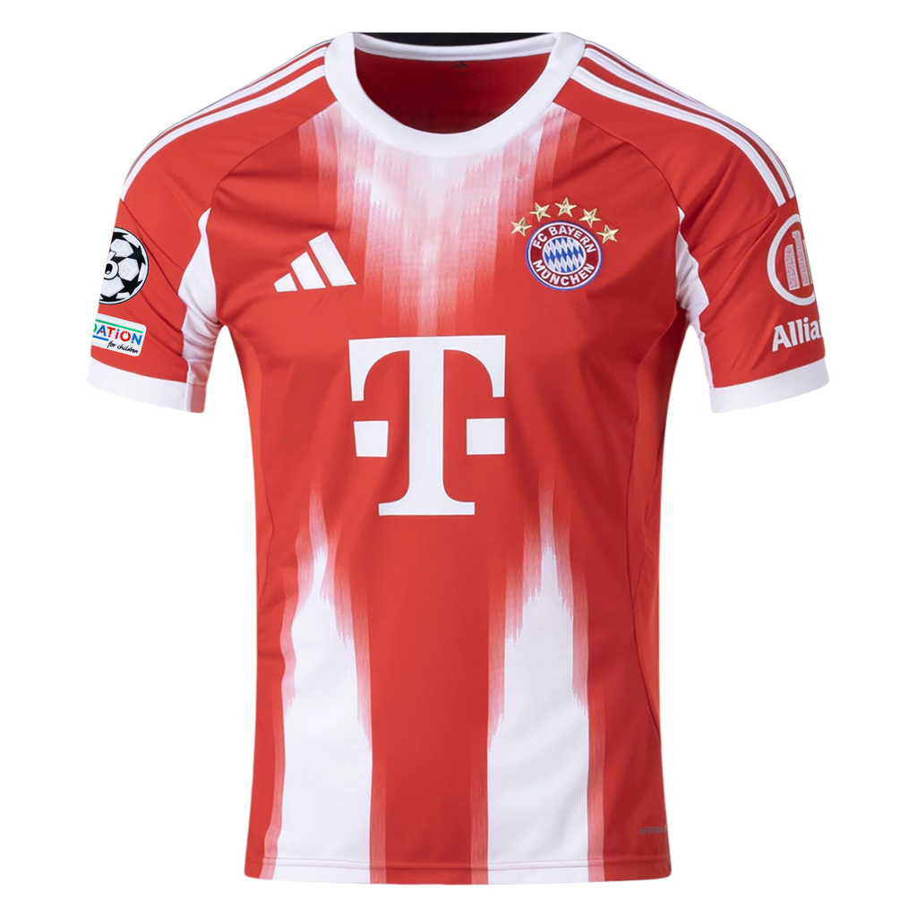 adidas Bayern Munich Home Jersey w/ Champions League Patches 25/26 (Red)