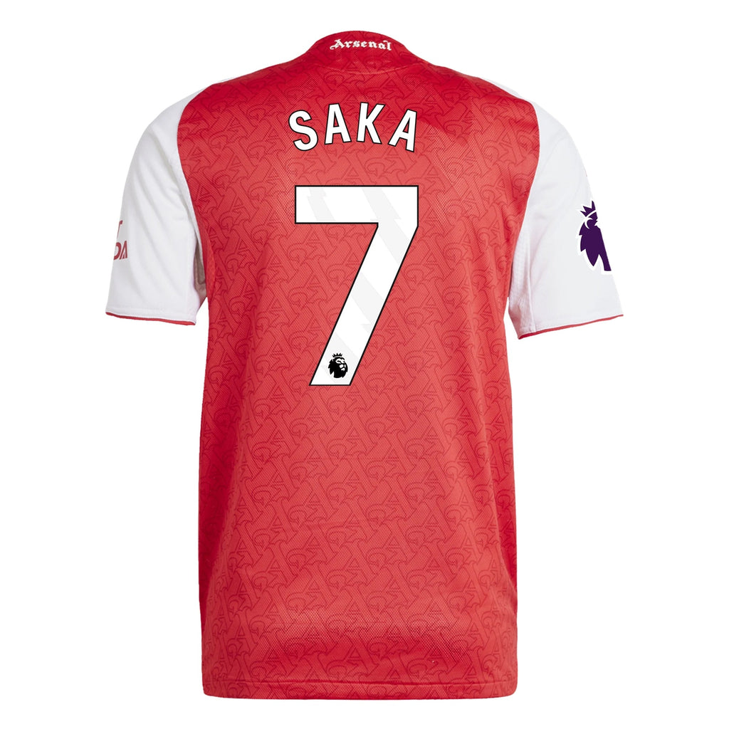 adidas Bukayo Saka Arsenal FC Authentic Home Jersey 25/26 w/ EPL Patch (Better Scarlet/White)