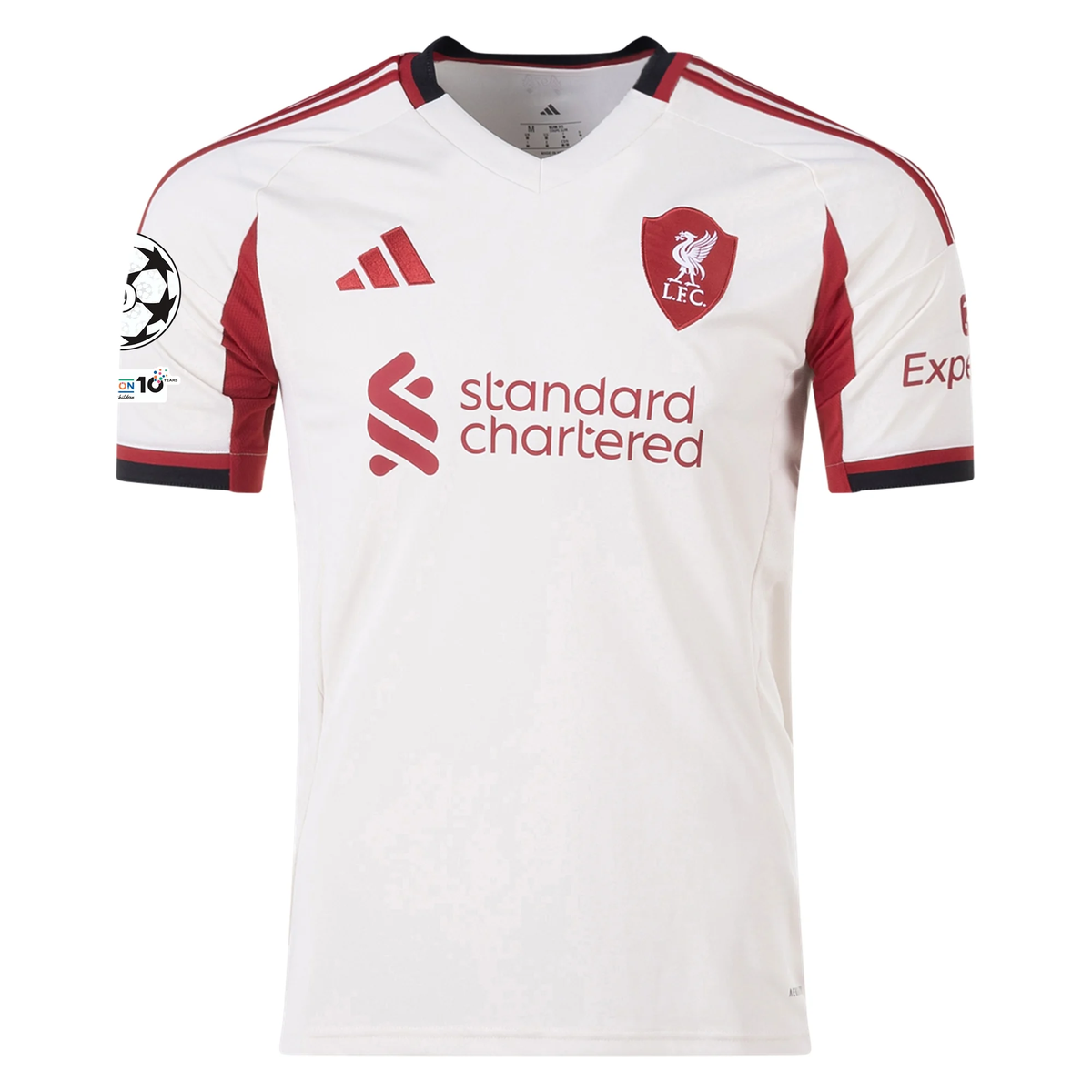 adidas Men's Liverpool Cody Gakpo Away Jersey w/ Champions League Patches 25/26 (Wonder White)
