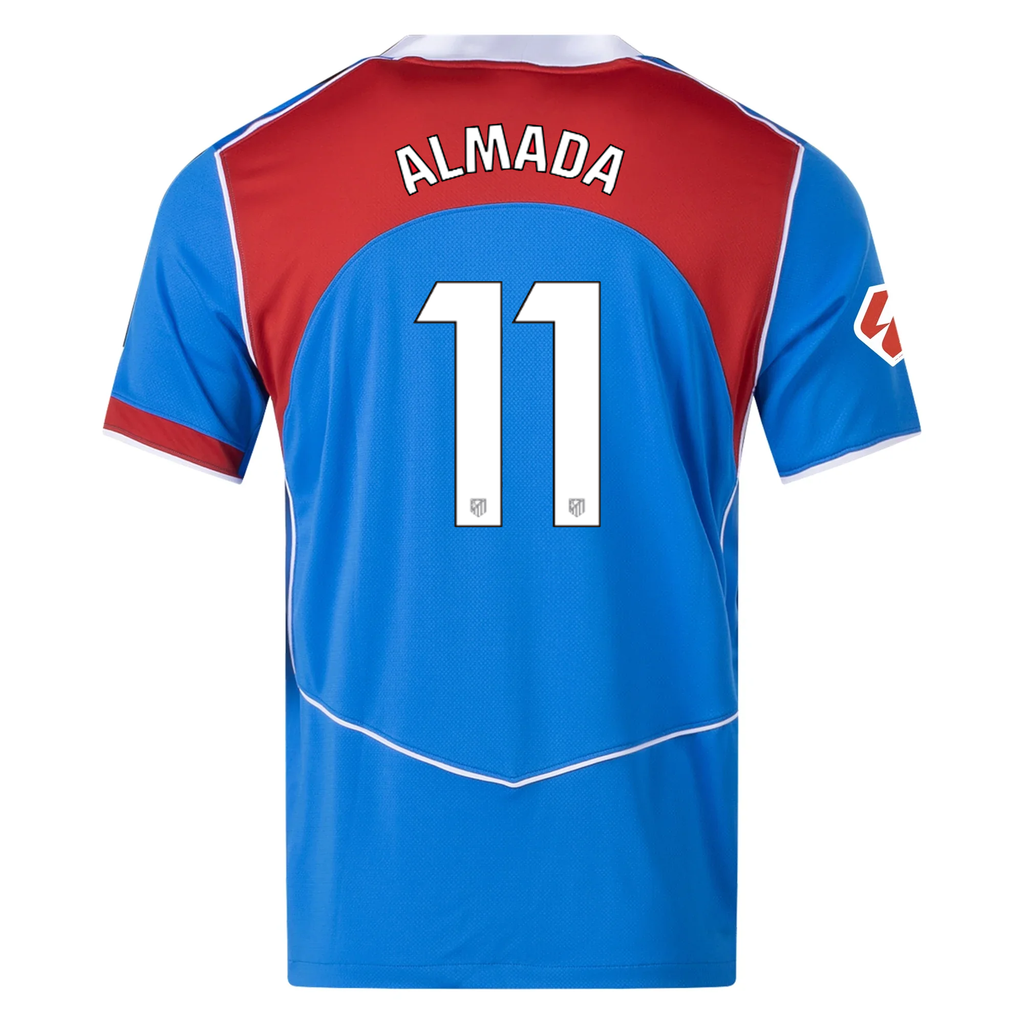Nike Men's Atletico Madrid Thiago Almada T90 Third Jersey La Liga Patch 25/26 (Photo Blue/Sport Red)