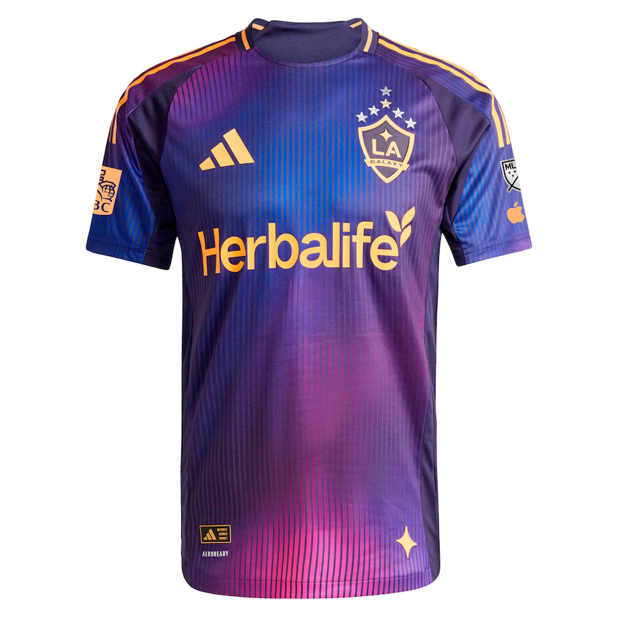 adidas Mathias Zanka LA Galaxy Authentic Away Jersey w/ MLS + Apple TV + RBC Sponsor 25/26 (Purple)