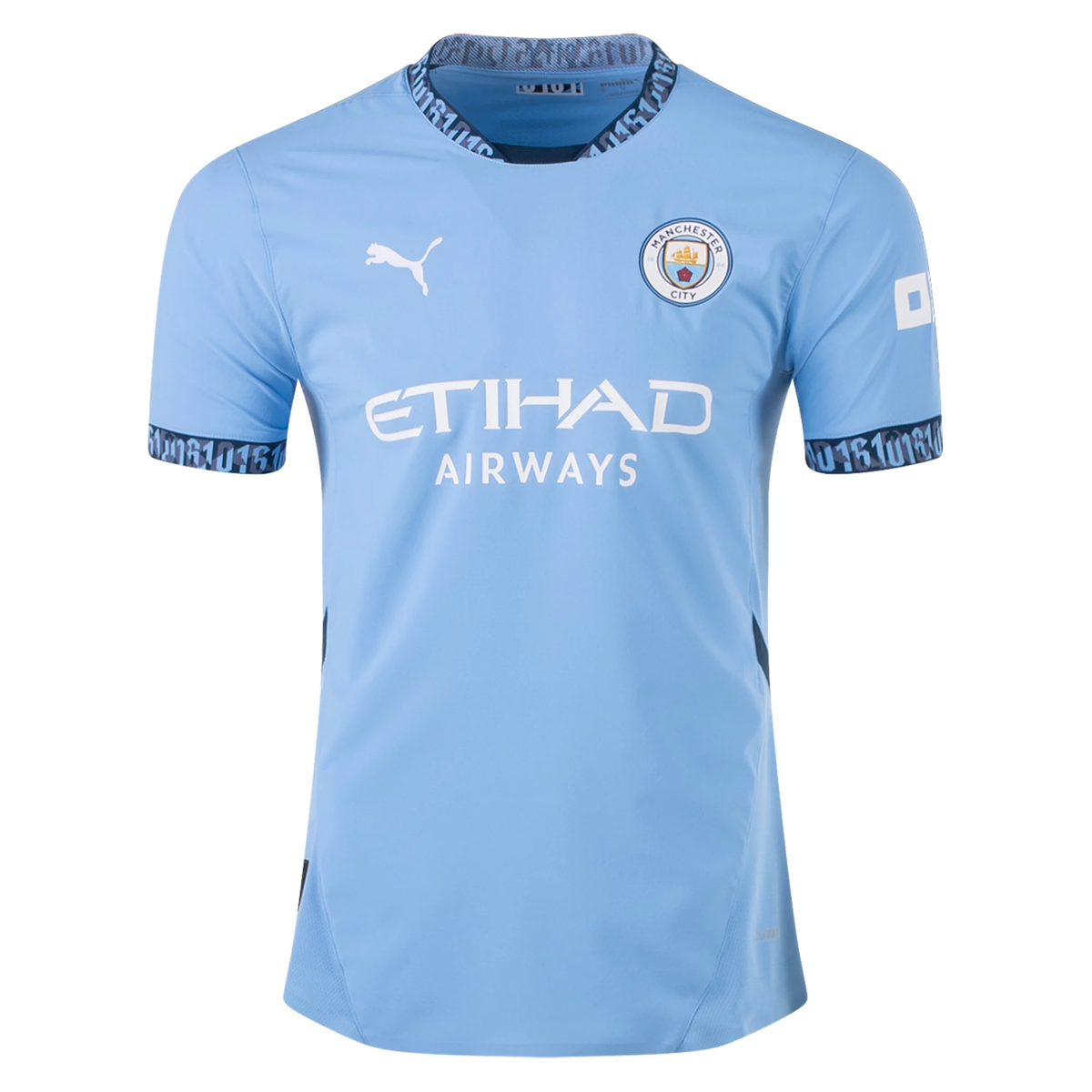 Puma Manchester City JoÅ¡ko Gvardiol Authentic Home Jersey w/ EPL + No Room For Racism Patch 24/25 (Team Light Blue/Marine Blue)