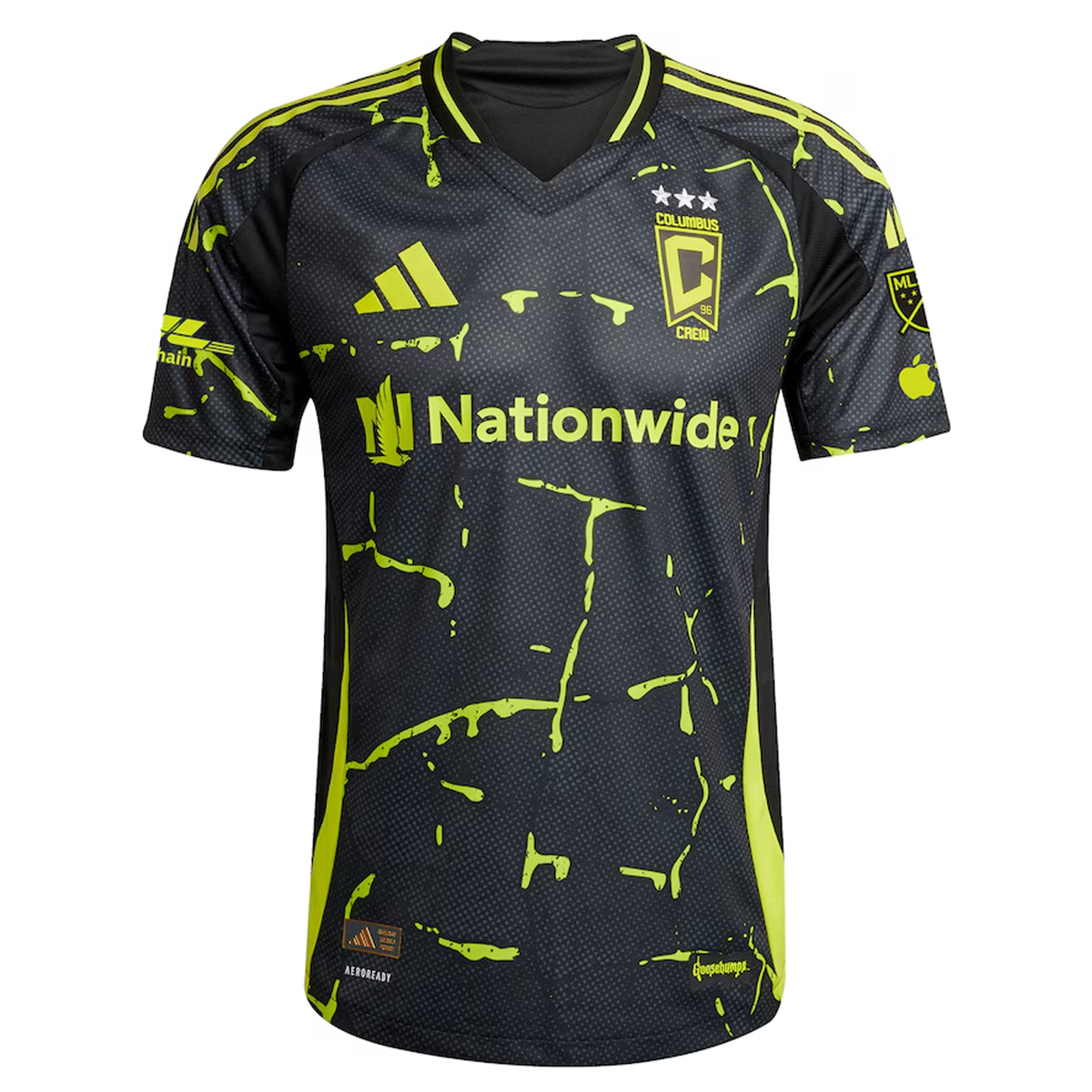 adidas Amar SejdiÄ‡ Columbus Crew Authentic Away Jersey w/ MLS Patches 25/26 (Black/Yellow)