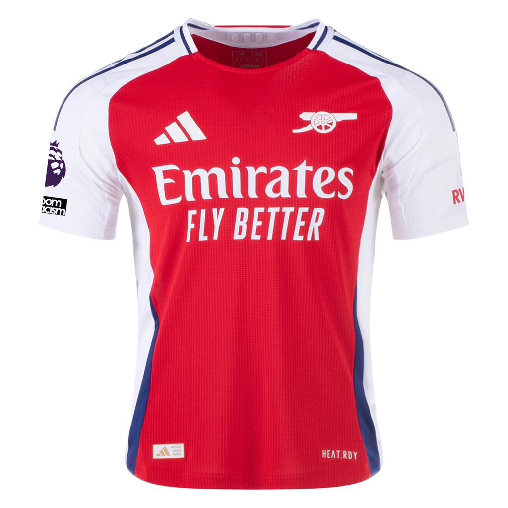 adidas Arsenal Authentic CÃ©dric Soares Home Jersey w/ EPL + No Room For Racism Patches 24/25 (Better Scarlet/White)