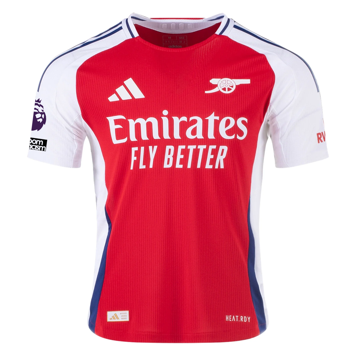 adidas Arsenal Authentic CÃ©dric Soares Home Jersey w/ EPL + No Room For Racism Patches 24/25 (Better Scarlet/White)