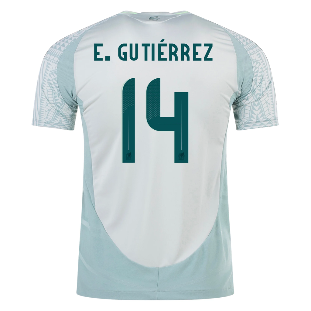 adidas Mens Mexico Authentic Erick GutiÃ©rrez Away Jersey 24/25 (Linen Green)