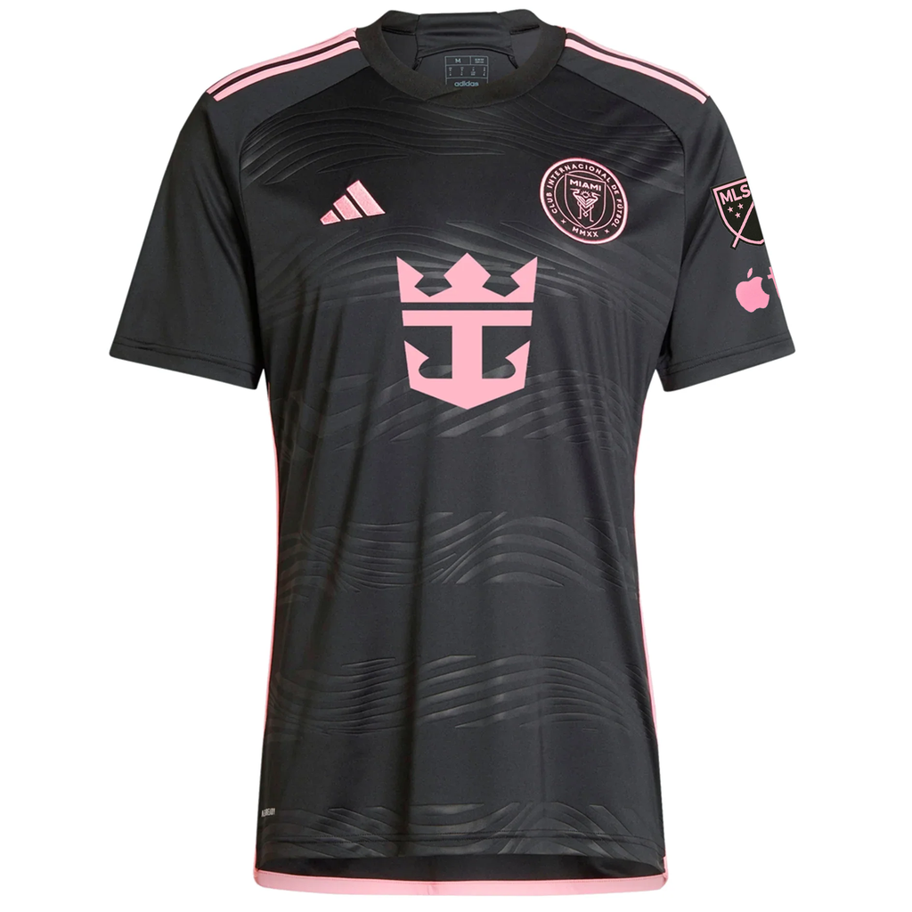 adidas Inter Miami Gregore Royal Caribbean Away Jersey w/ MLS + Apple TV Patches 23/24 (Black/Bliss Pink)