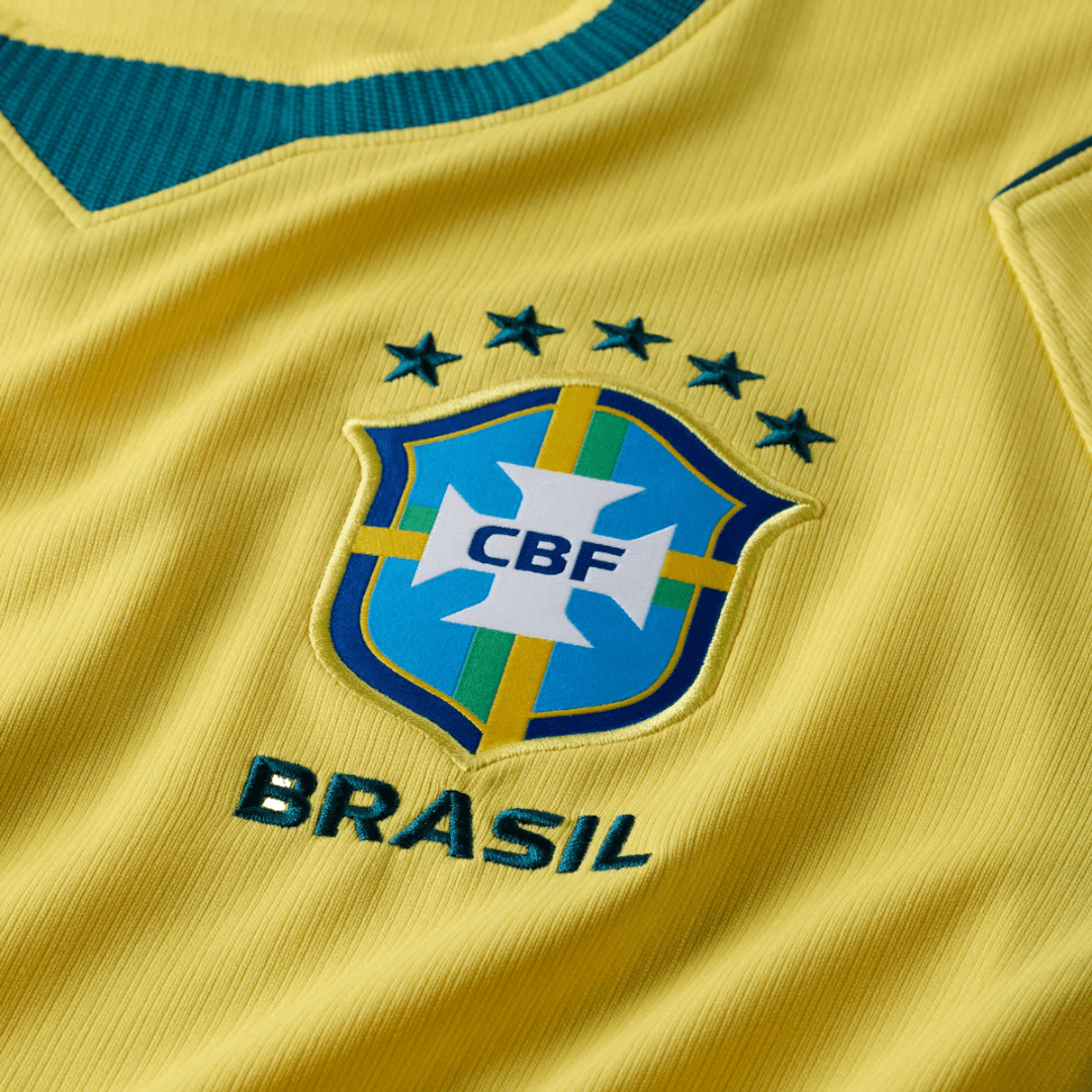 Nike Men's Brazil Home Stadium Jersey 2026 (Canary/Teal)
