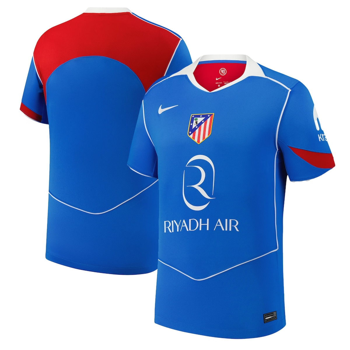 Nike Men's Atletico Madrid Carlos MartÃ­n T90 Third Jersey La Liga Patch 25/26 (Photo Blue/Sport Red)