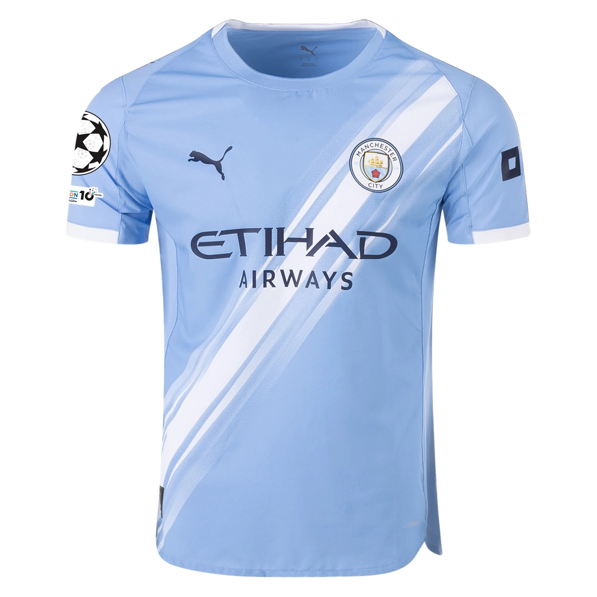Puma Manchester City Authentic Nico Home Jersey w/ Champions League Patches 25/26 (Team Light Blue/White)