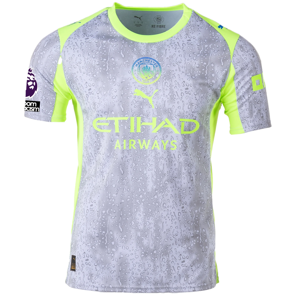Puma Men's Manchester City Third Jersey w/ EPL + No Room For Racism Patches 25/26 (Cool Weather/Pro Green)