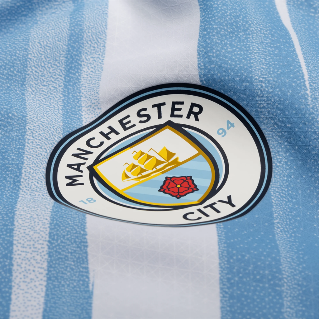 Puma Manchester City Authentic Gundogan Home Jersey w/ EPL + No Room For Racism Patches 25/26 (Team Light Blue/White)