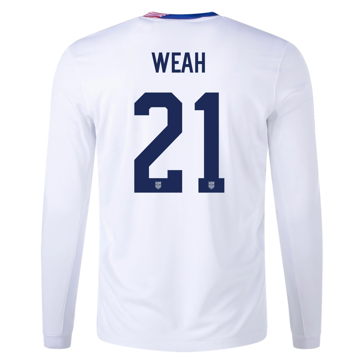 Nike United States Timothy Weah Long Sleeve Home Jersey 24/25 (White)