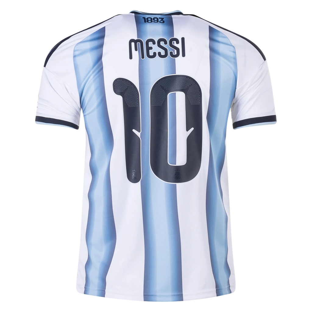 adidas Youth Argentina Lionel Messi Home Jersey w/ World Cup Champion Patch 2026 (White/Icey Blue)