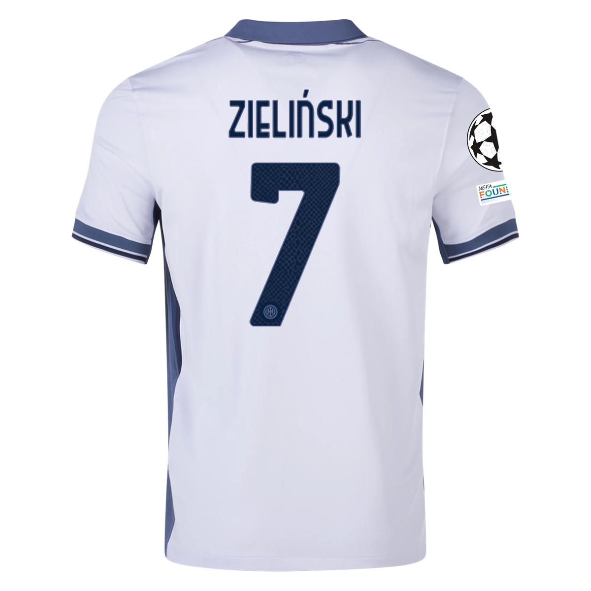 Nike Inter Milan Piotr ZieliÅ„ski Away Jersey w/ Champions League + Scudetto Patch 24/25 (Summit White/Iris Whisper)